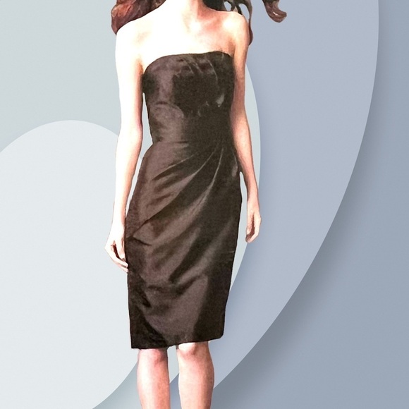 WTOO Black Shantung Strapless Dress Size 10 - Picture 1 of 10